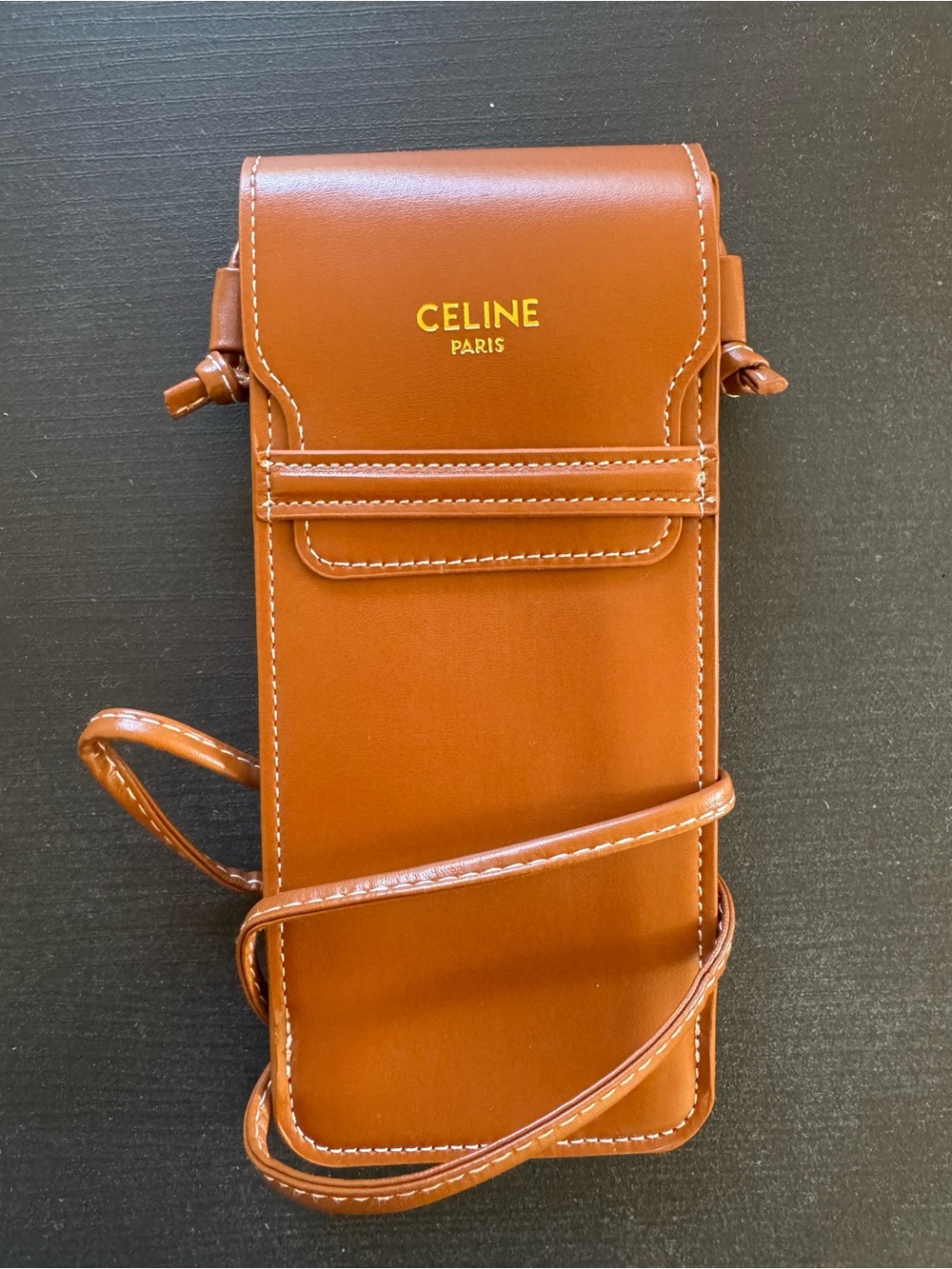 Celine Tan Leather Crossbody Bag
